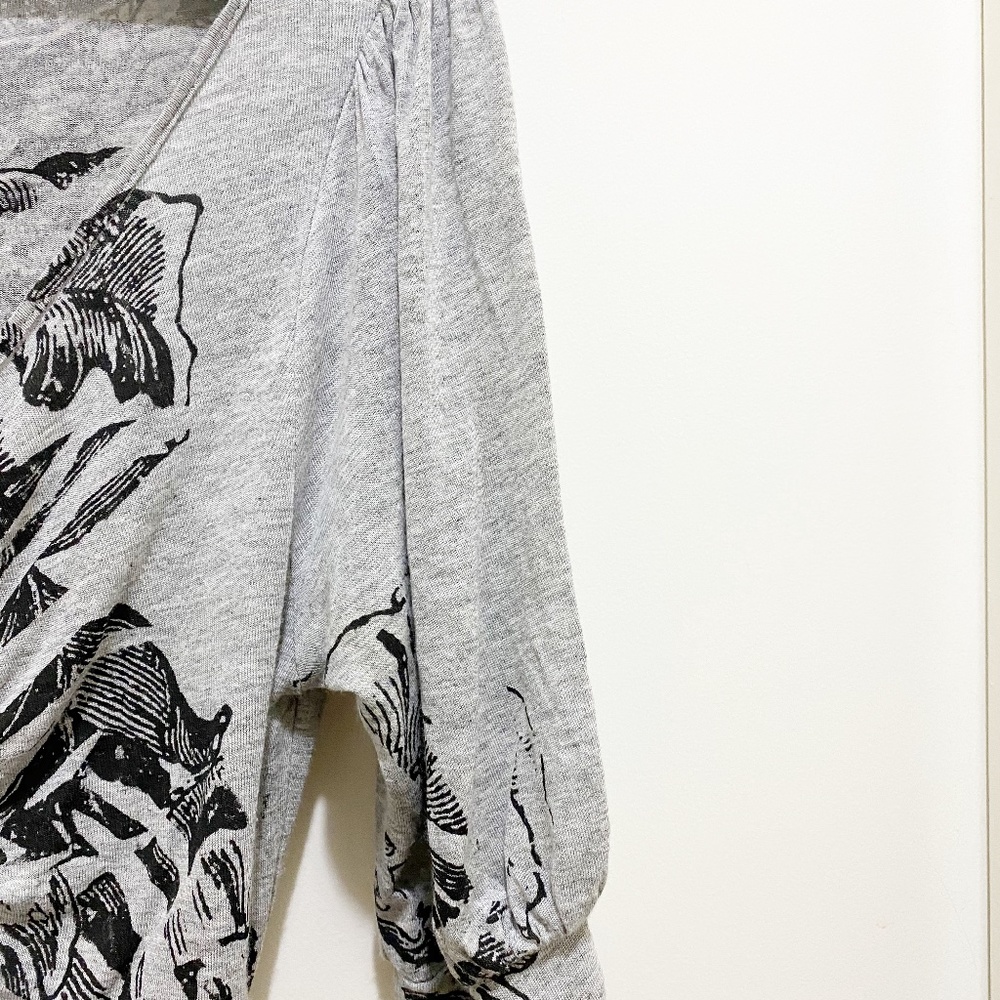 Language Angels Floral Rhinestone Draped Blouse S - Picture 4 of 9